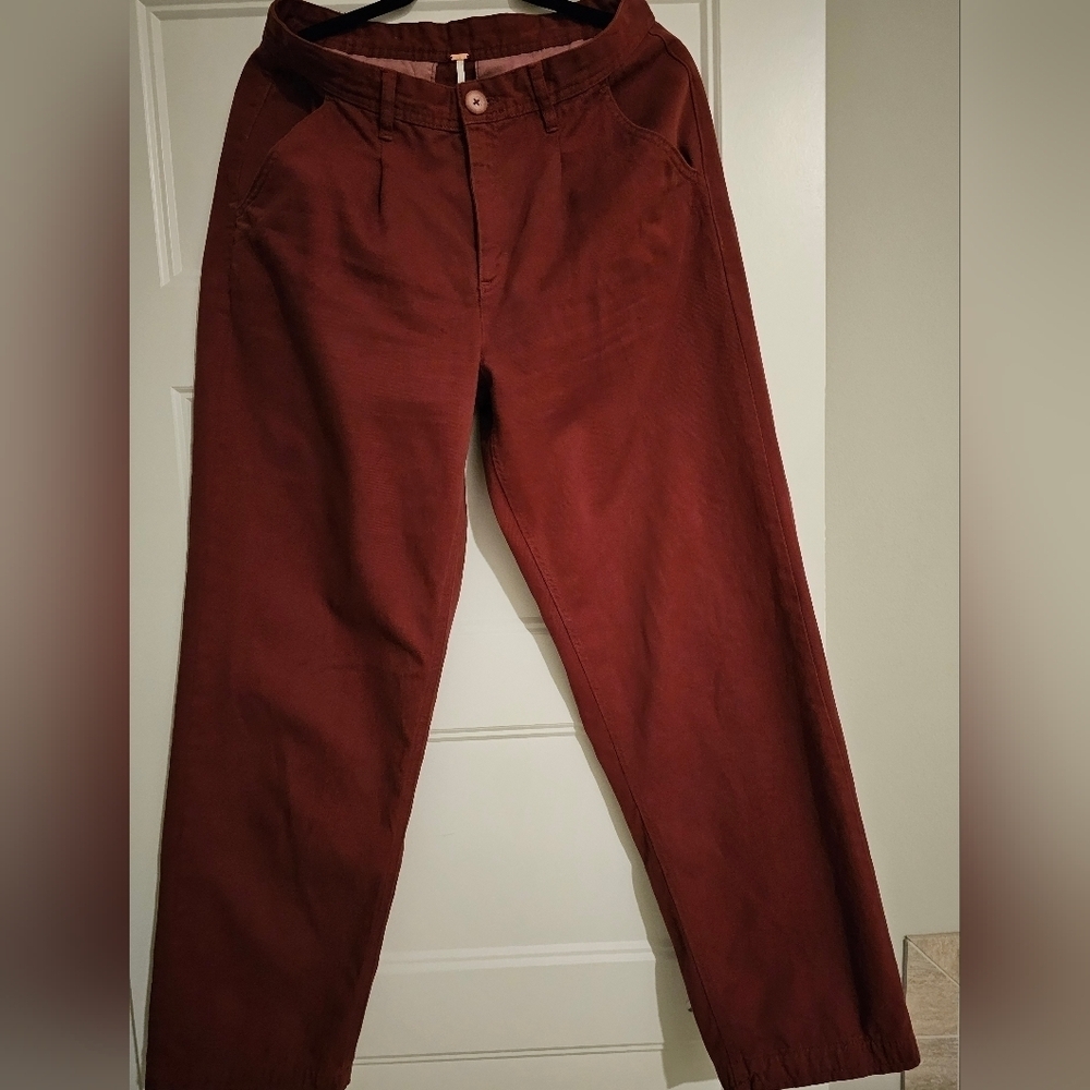 Free People Women's Wide Leg Pleated Pants sz 6 - Picture 4 of 6